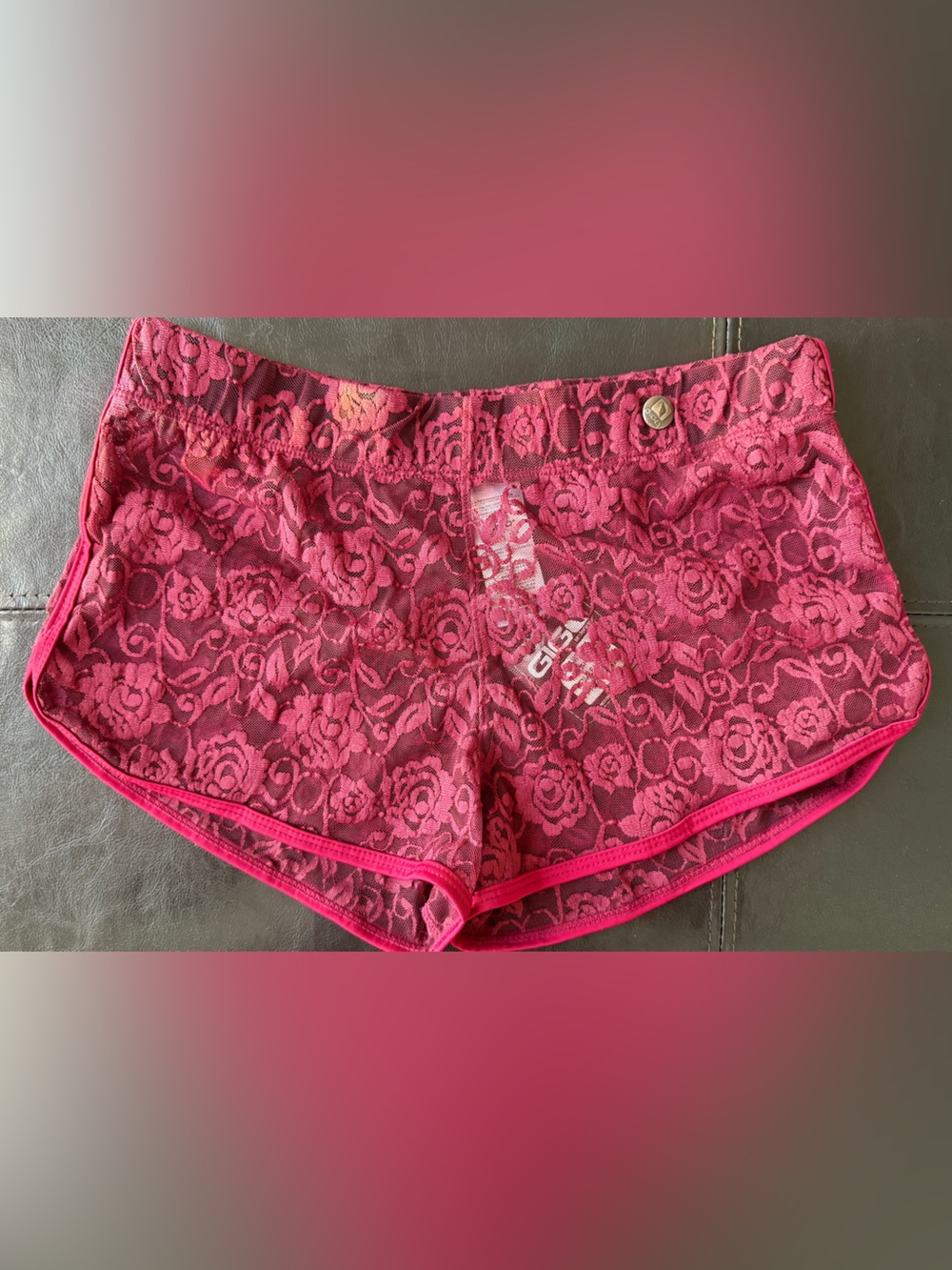 Cabernet Lace Boyshorts with Floral Overlay